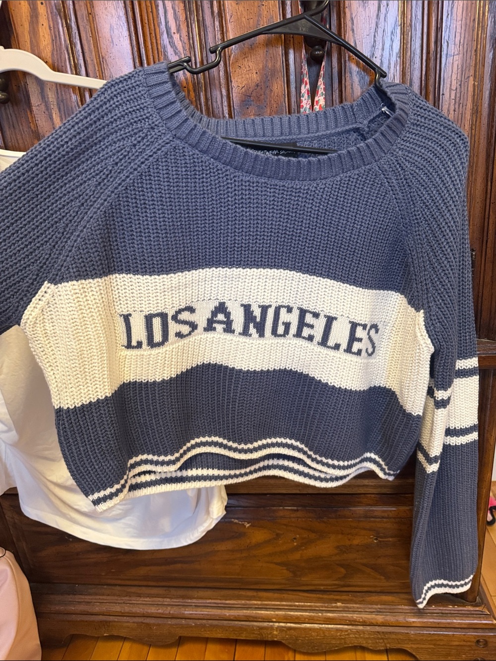 Streetwear Society Navy & White 'Los Angeles' Crewneck Sweater